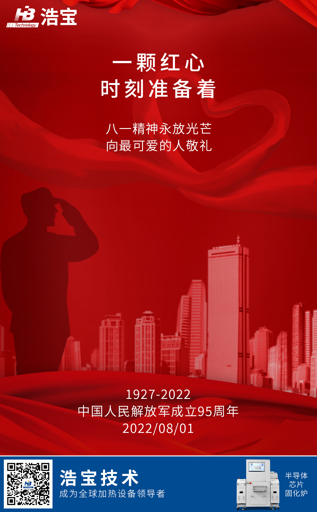 浩寶技術(shù)建軍節(jié)海報文案圖片：向最可愛的人致敬！