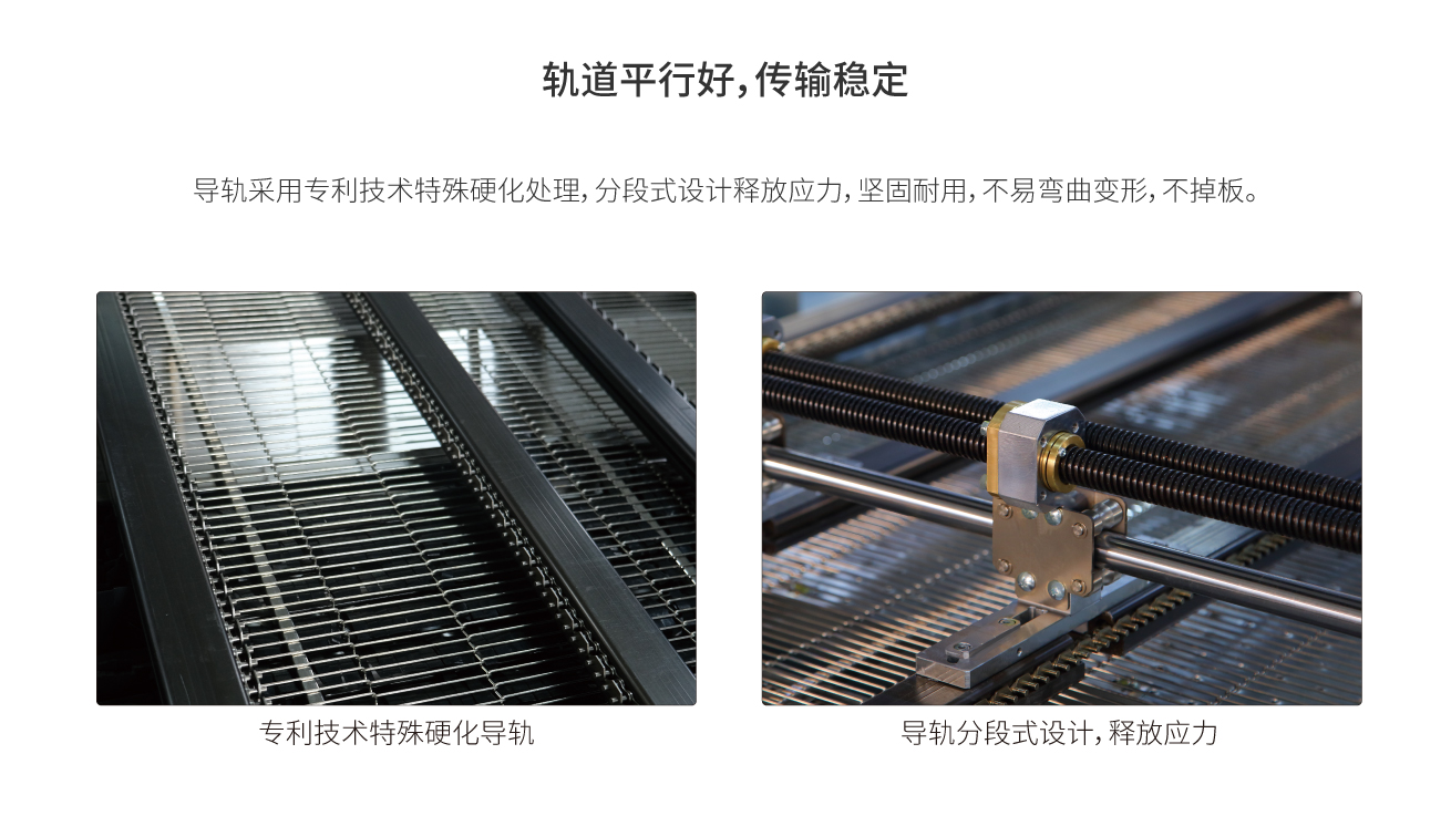 專利技術(shù)硬化導(dǎo)軌，堅(jiān)固耐用，傳輸穩(wěn)定