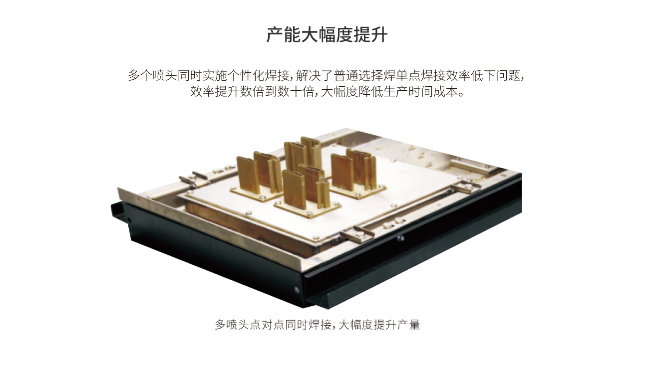 多個噴頭同時焊接，焊接效率提升數(shù)十倍